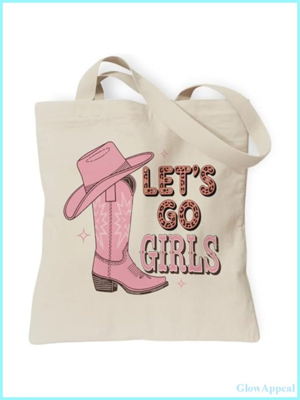 Western Cowgirl Tote Bag Canvas Shoulder Tote with Inner Pocket Gift for Women
